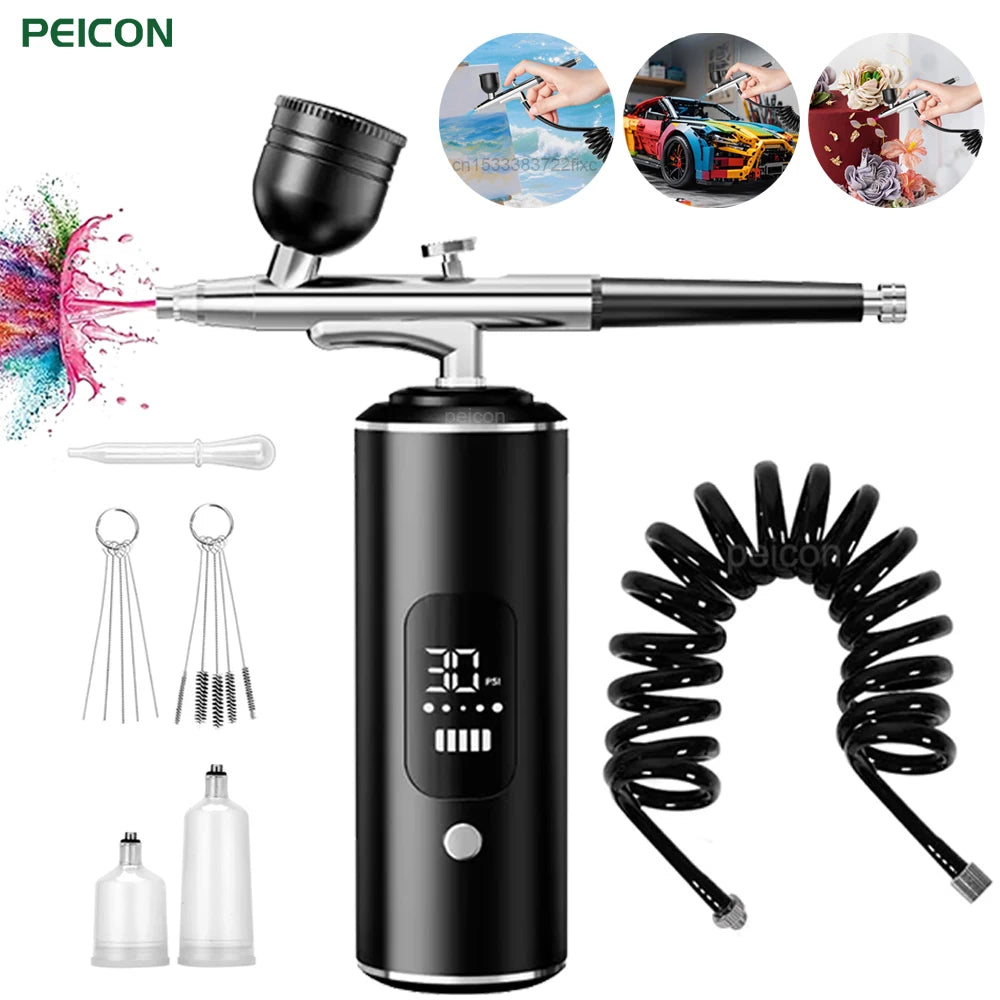 Airbrush with Compressor Handheld Spray Gun for Painting Crafts Mini