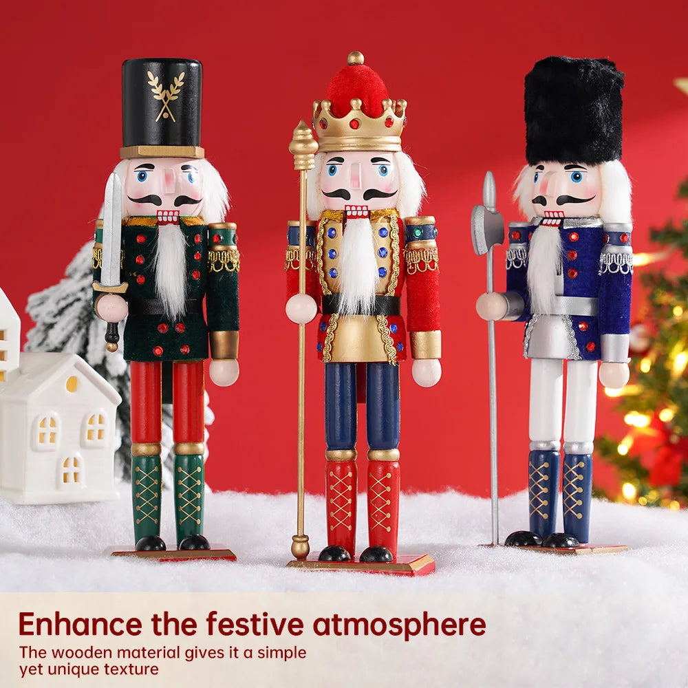 30CM Nutcracker Wooden Soldier Doll Puppet Creative Craft Holiday