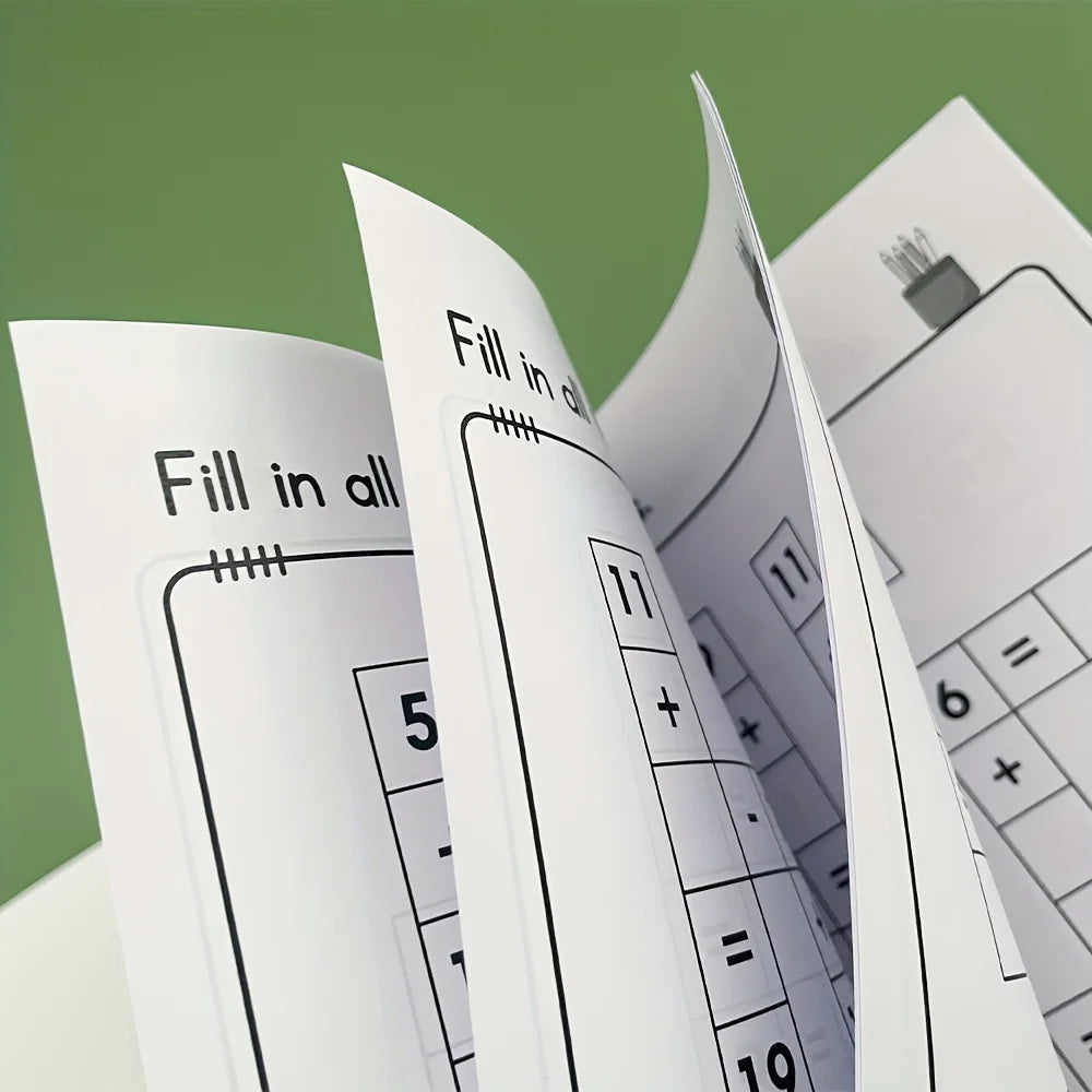 32-Page Math Fill-In-The-Blank Puzzle Activity Book: Children's