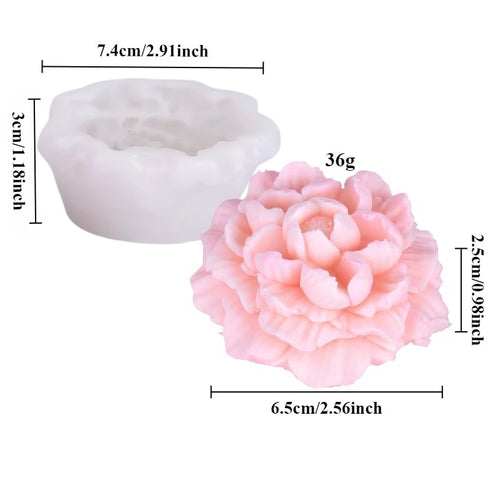 Large Peony Flower Silicone Candle Mold Diy Handmade 3D Rose Candle
