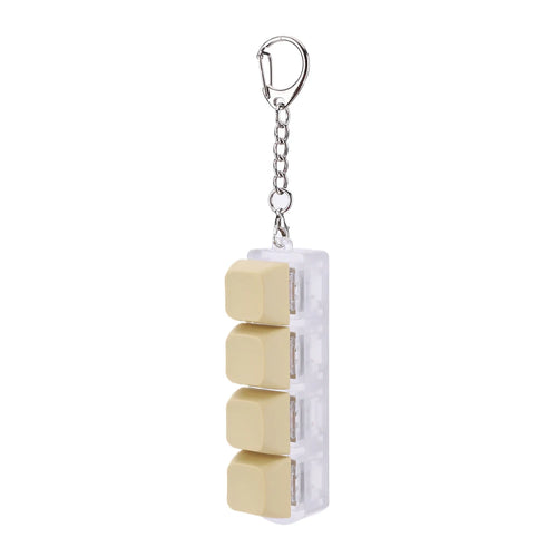 Button Keycap Fidget Keychain 4 Keys Keyboard Decompression Toys DIY