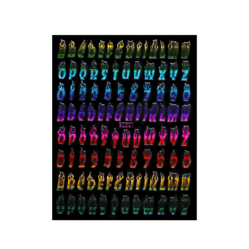 2-9mm Alphabet Letters Numbers Decor Stickers Gold Silver Epoxy Resin