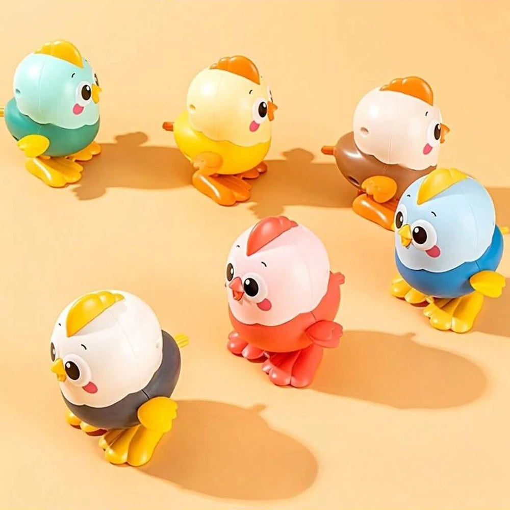 Novelty Clockwork Cartoon Jumping Chicken Toy,Interactive Crawling Toy
