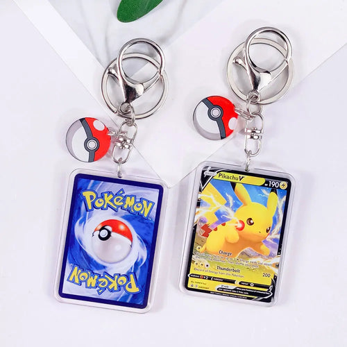 Pokémon Card Cute Acrylic Car Keychain Accessories Pikachu Charizard