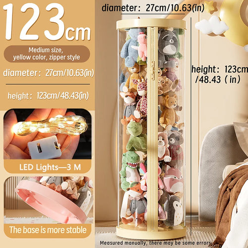 Transparent Doll Storage Box Plush Toy Organization Toy Storage Tube