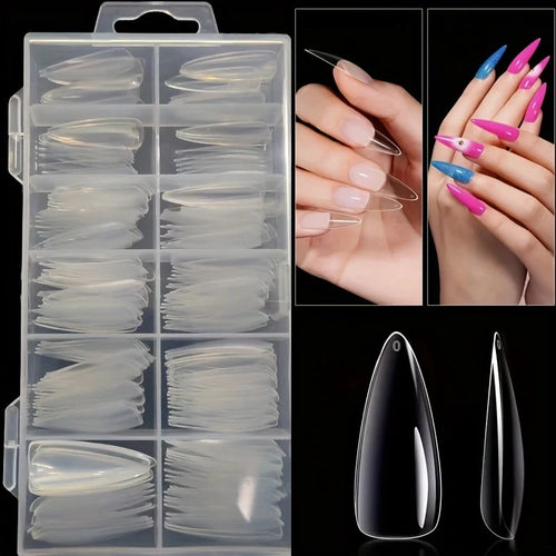 120 Pieces of Transparent Coffin/Almond/Fine High