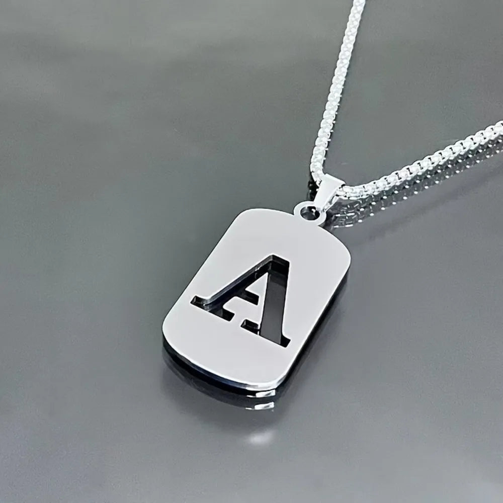 Stainless steel Men Women Pendant Necklace Hollow 26 Mother Without