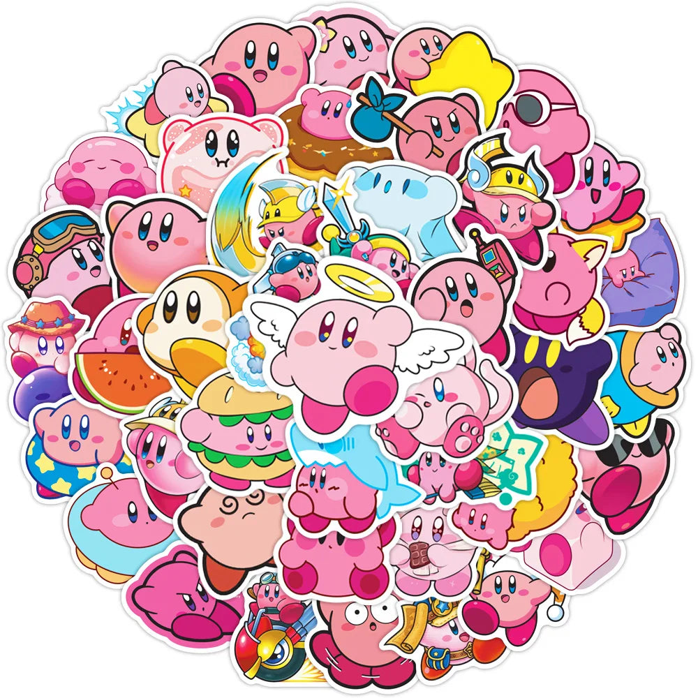 50PCS Game Kawaii Kirby Stickers Decals Classic Toys DIY Phone Luggage