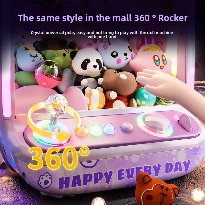 DIY Automatic Doll Machine Kids Coin Operated Play Game Mini Claw