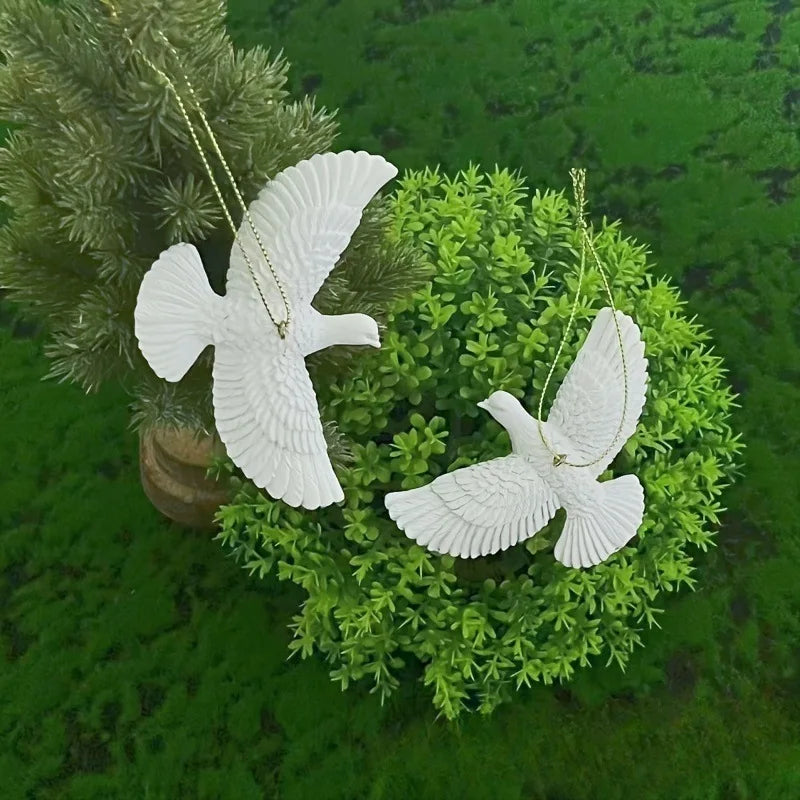 1-6pcs Style Friendship Doves Peace Doves Resin Christmas Ornament