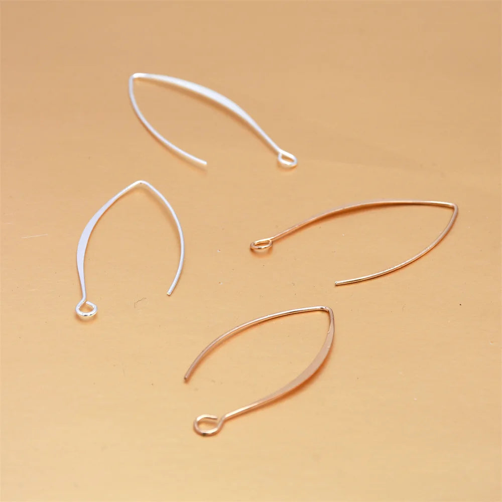20Pcs 925 Sterling Silver Plated Ear Wires V-shape Earrings Hook For