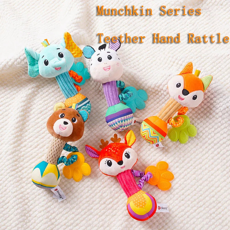 Baby Rattles Soft Stuffed Animal Rattle Hand Grip Baby Toys Shaker