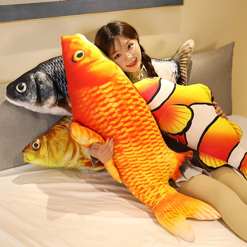 30-120CM Kawaii Cartoon Grass Carp Carp Carp Stuffed Animal Plush Toy