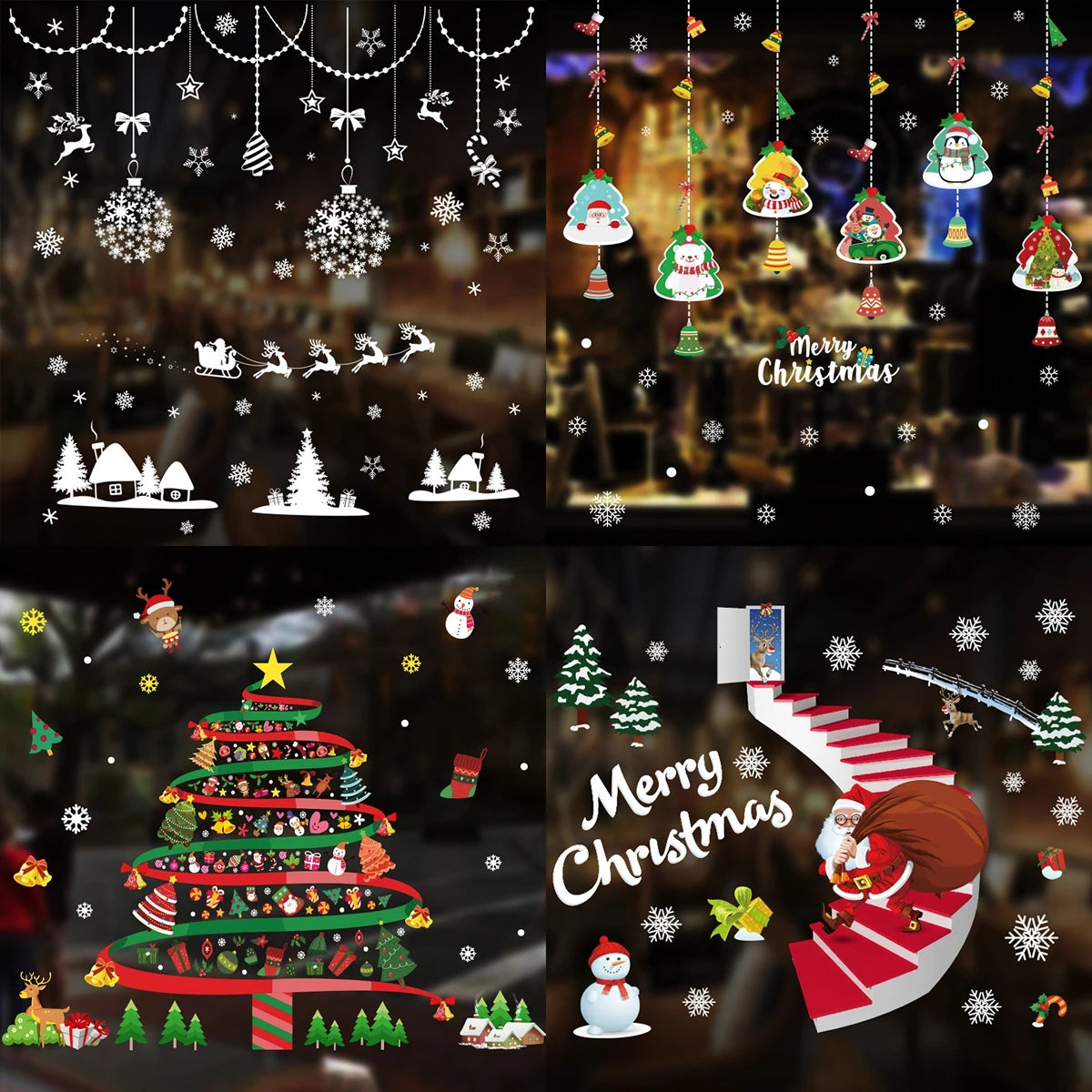 Christmas Window Sticker Merry Christmas Decorations For Home 2023