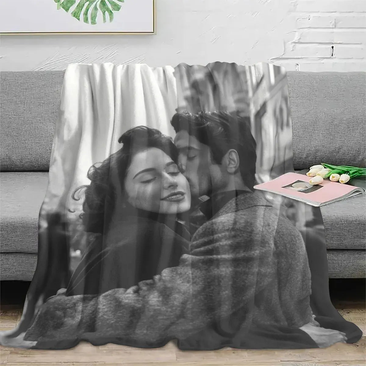 1 Piece of Custom DIY Personalized Photo Blanket for Your Loved One -