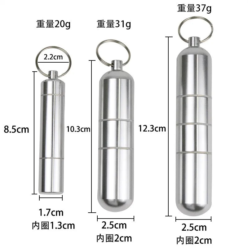 Silver Aluminum Waterproof Cigarette Box Multi-Purpose Pill Toothpick