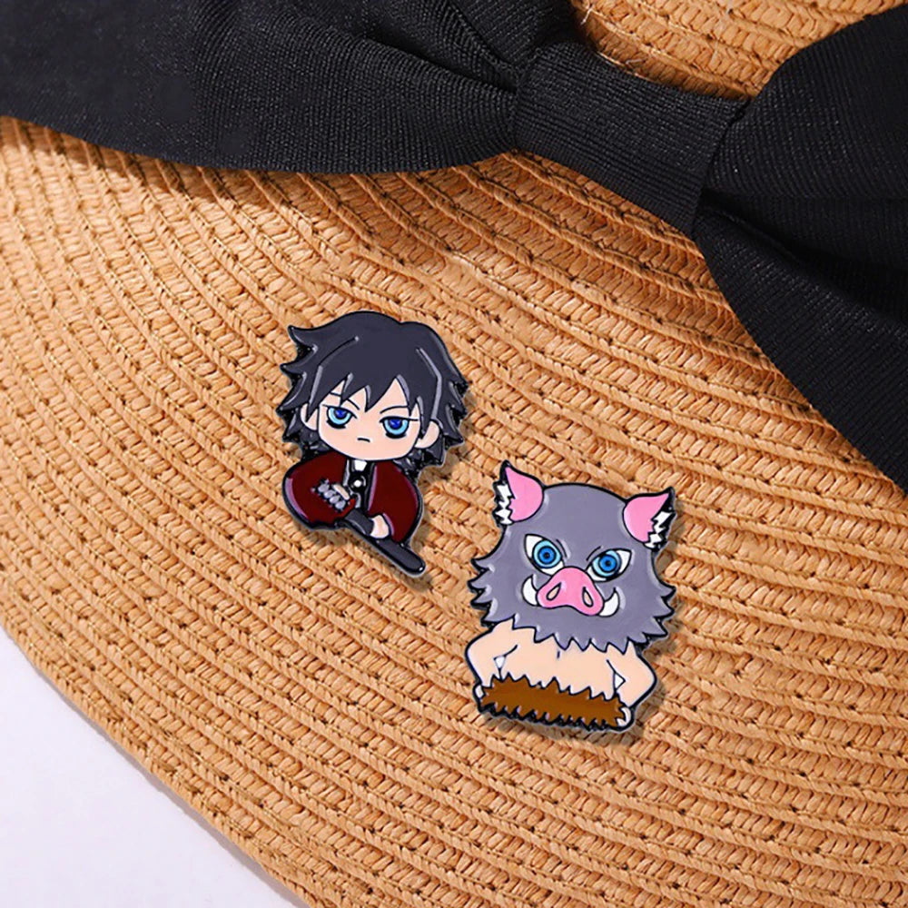 5 Pcs/set Demon Slayer Anime Cosplay Brooches Cute Character Pins