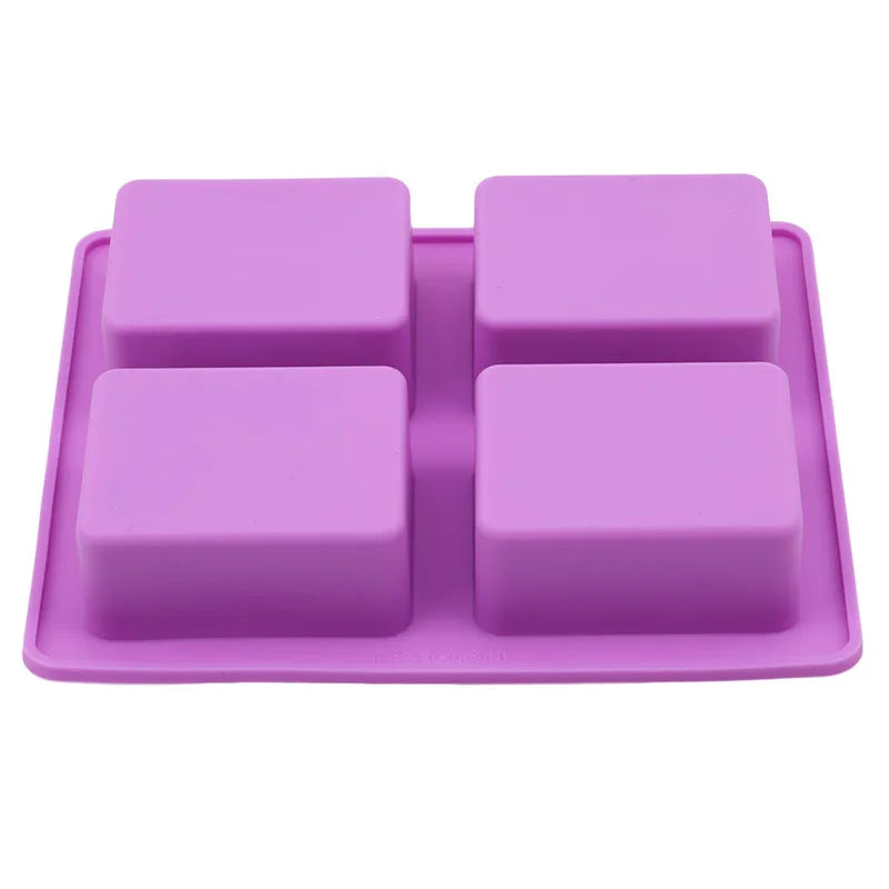 Party Dessert Silicone Mold Tree Shape 4 Hole Square Soap Mold Crafts