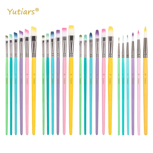 Yutiars Professional Artist Paint Brush Set - 6/24 PCS, Nylon Bristles