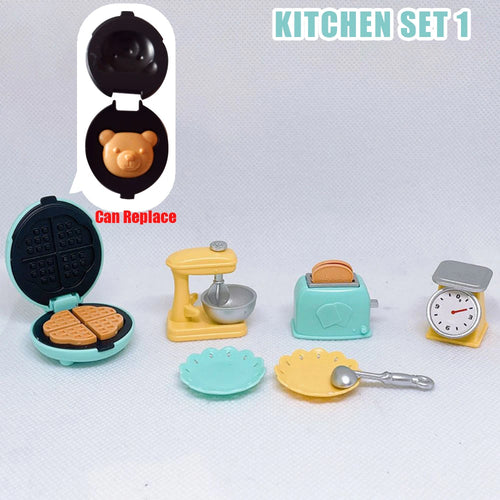 DIY Dollhouse Bear Biscuits 1/12 Miniature Furniture Toaster Oven