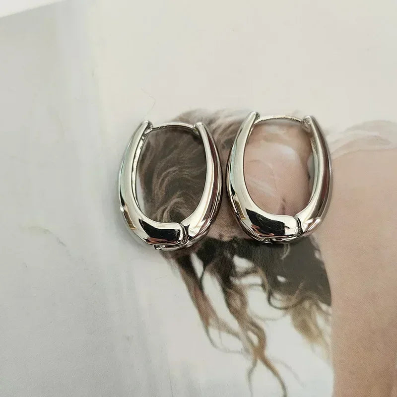 LATS 2024 Hot Sale Fashion Metal Drop Earrings for Woman Vintage Hoop