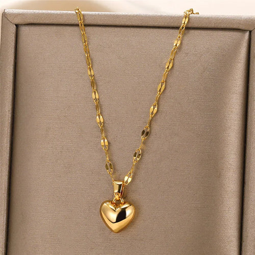 Love Heart Necklace For Women 2025 New Trendy Lip Chain Simple Pendant