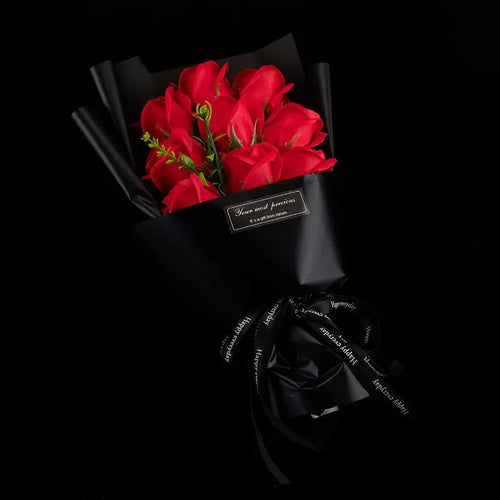 9 Heads Soap Flower Rose Bouquet Artificial Flower for Christmas
