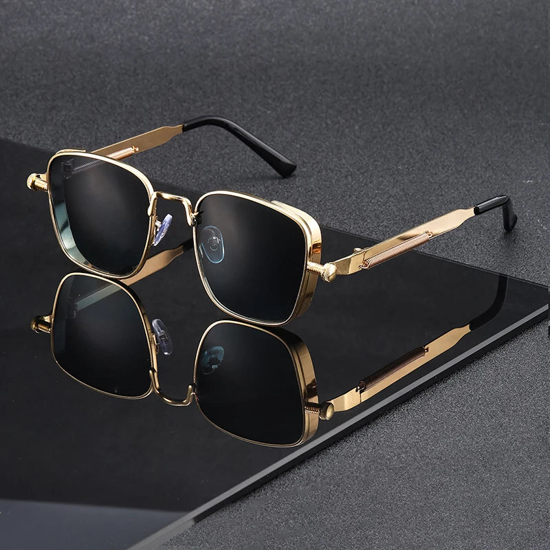 Fashionable Punk-Style Square Thick-Framed Trendy Sunglasses, Suitable