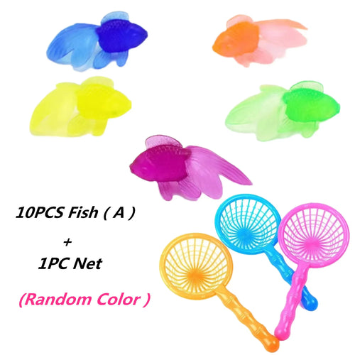 Children's 10Pcs/Set Kawaii Simulation Rubber Goldfish Baby Bath Water