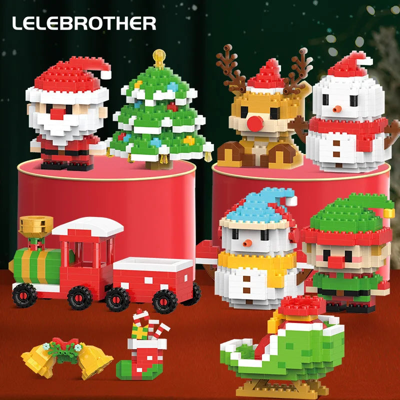 Christmas Gifts Micro Building Block Series Santa Claus Reindeer
