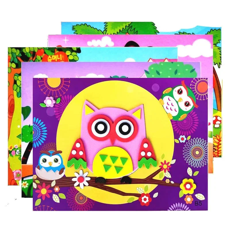 10/20pcs/lot 3D EVA Foam Sticker DIY Cartoon Animal Puzzle for