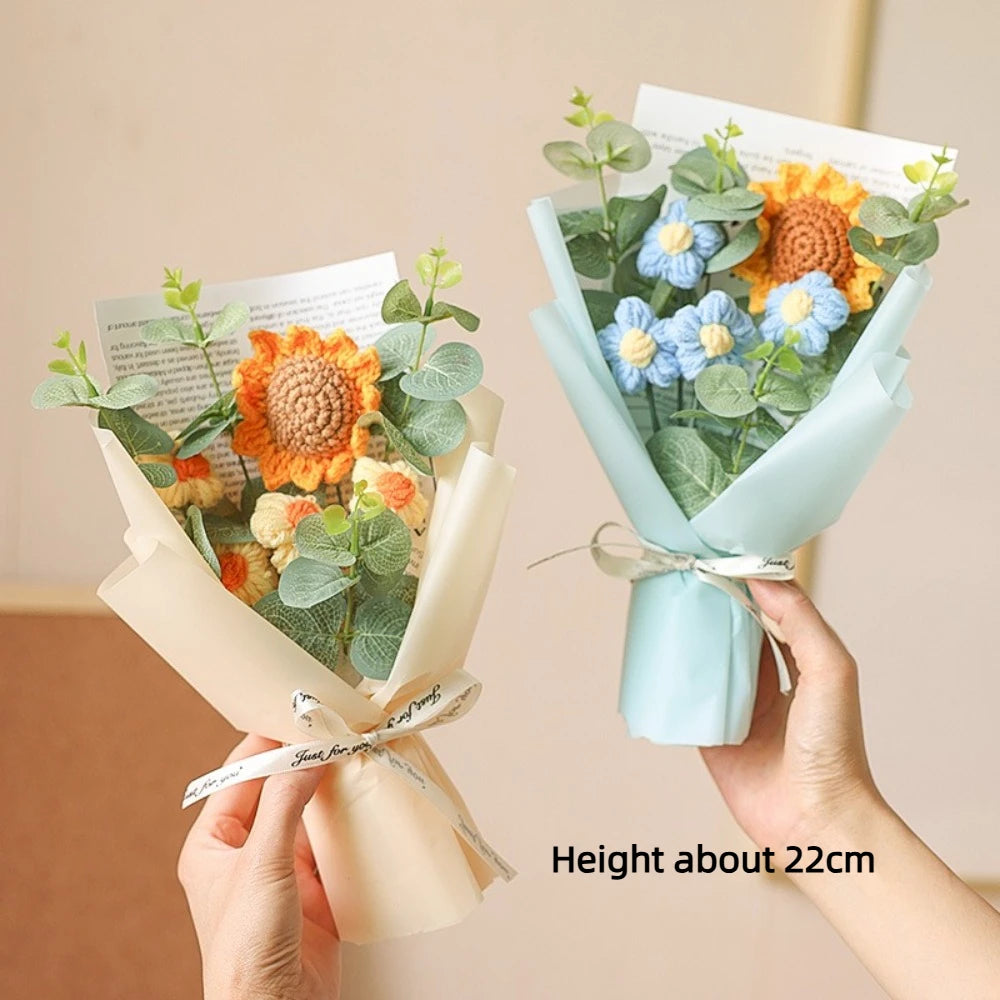 Artificial Flower Crochet Bouquet Eternal Flower Handmade Graduation