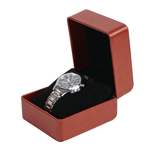 Lnofxas Black Single Watch Gift Box with Pillow PU Leather Wristwatch