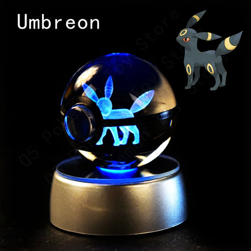 Pokemon Crystal Ball 3D Pikachu Mewtwo Mew Gengar Night Light Lamp