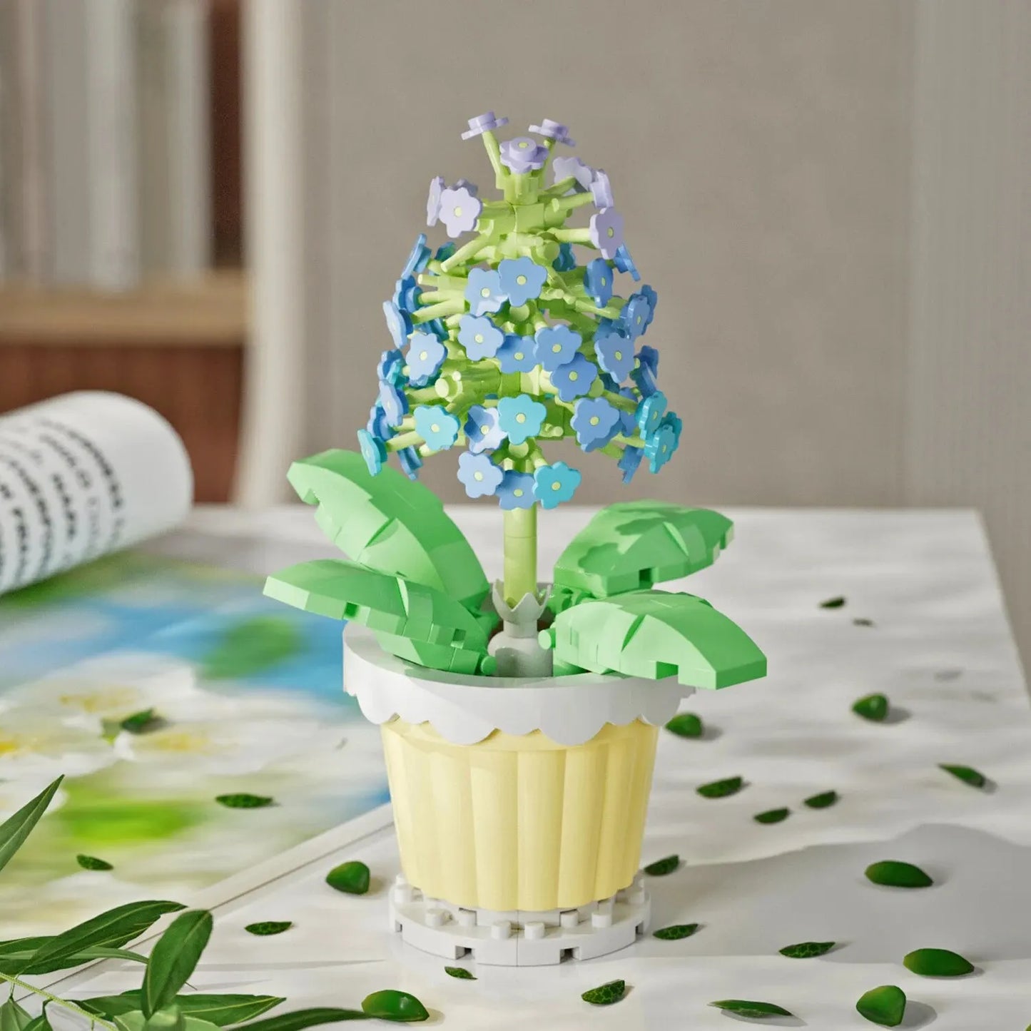 Potted Building Blocks Simulate Succulent Flower Bouquets, Creative