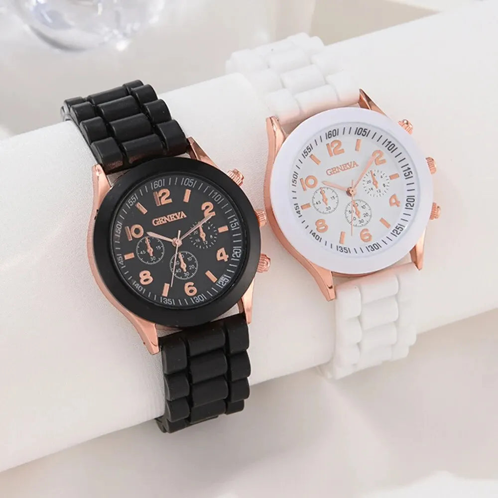 2Pcs Luxury Women's Watch Set Fashion Luxury Elegant Alloy Wristwatch