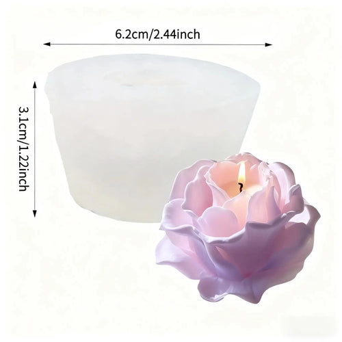 3DElegant Floral Silicone Mold，Layered Peony Flower Design - Irregular