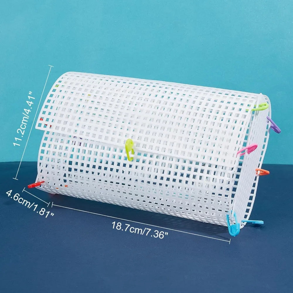 10pcs 2 Sizes Plastic Mesh Canvas Bag Sheets Plastic Acrylic Yarn