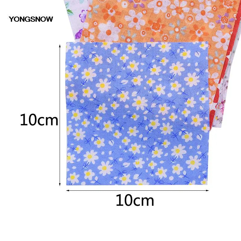50PCS/lot 10X10cm Cotton Fabric Different Flowers Patterned Handmade