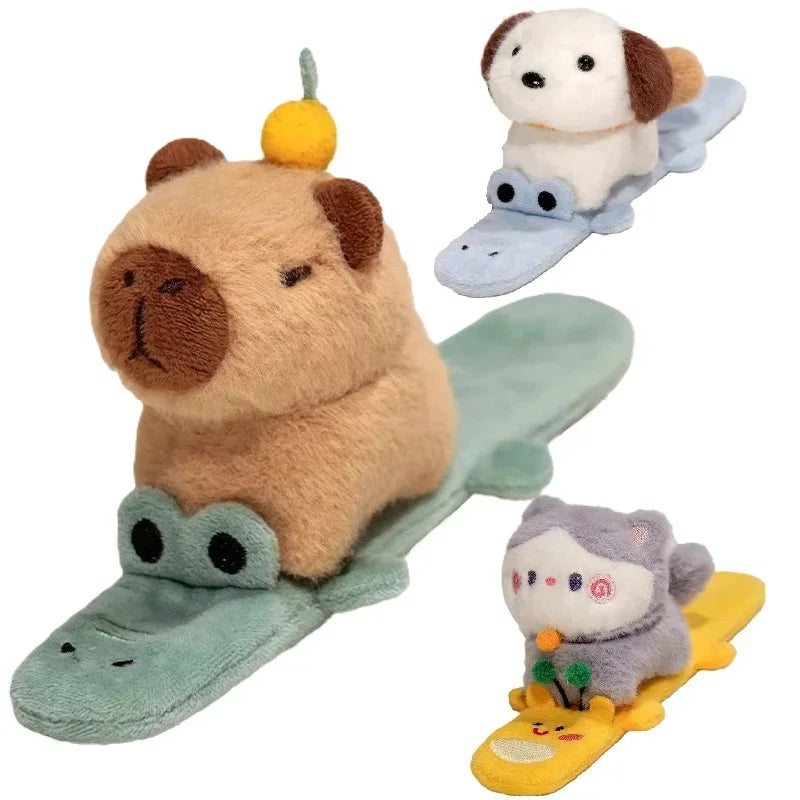 Capybara Slap Snap Wrap Capibara Plushie Wristband Bracelet Kawaii