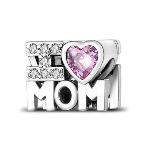 Charms Beads 925 Sterling Silver Tree of Life Peach Heart Sweet Love