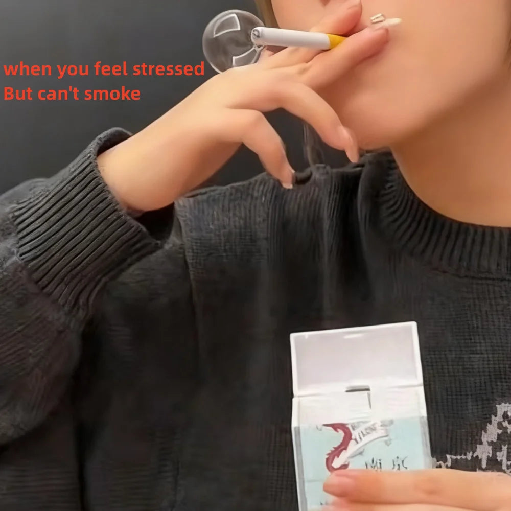 Funny Creative Cigarette Toy Case with Bubble Liquid Metal Smoking