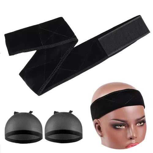 Wig Grip Bands and Dome Mesh Wig Caps for Keeping Wigs in Place
