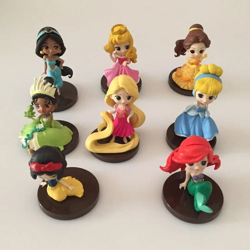 5-8cm 8pcs/set Q Posket Princess Tiana Snow White Rapunzel Ariel