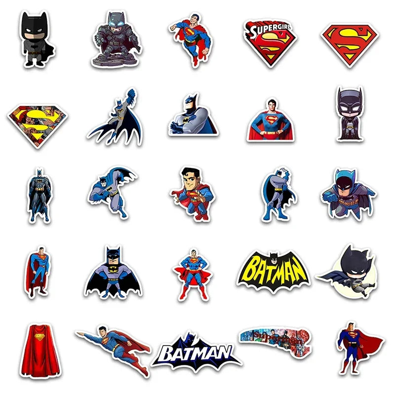Cool Cartoon Batman Stickers Superman Anime Decal for Skateboard Phone