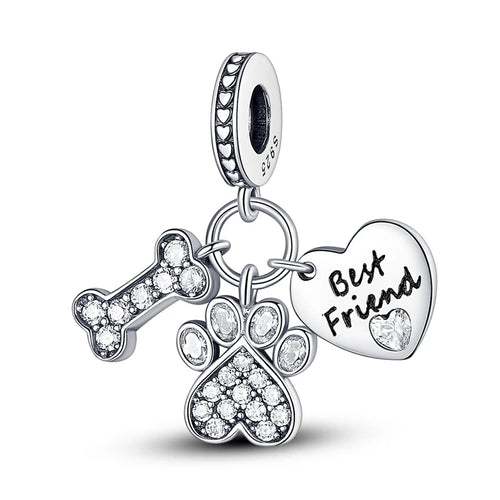 925 Sterling Silver Charms Beads Pendant Tree of Life Dog Elephant