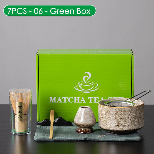 4/6/7PCS Japanese Matcha Blender Set with Bamboo Whisk Matcha Brush