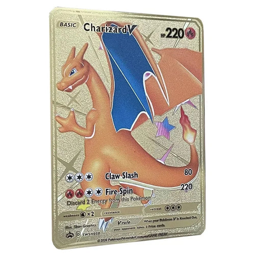 Pokemon Metal Card 10000 Points Arceus Charizard Super Card Golden