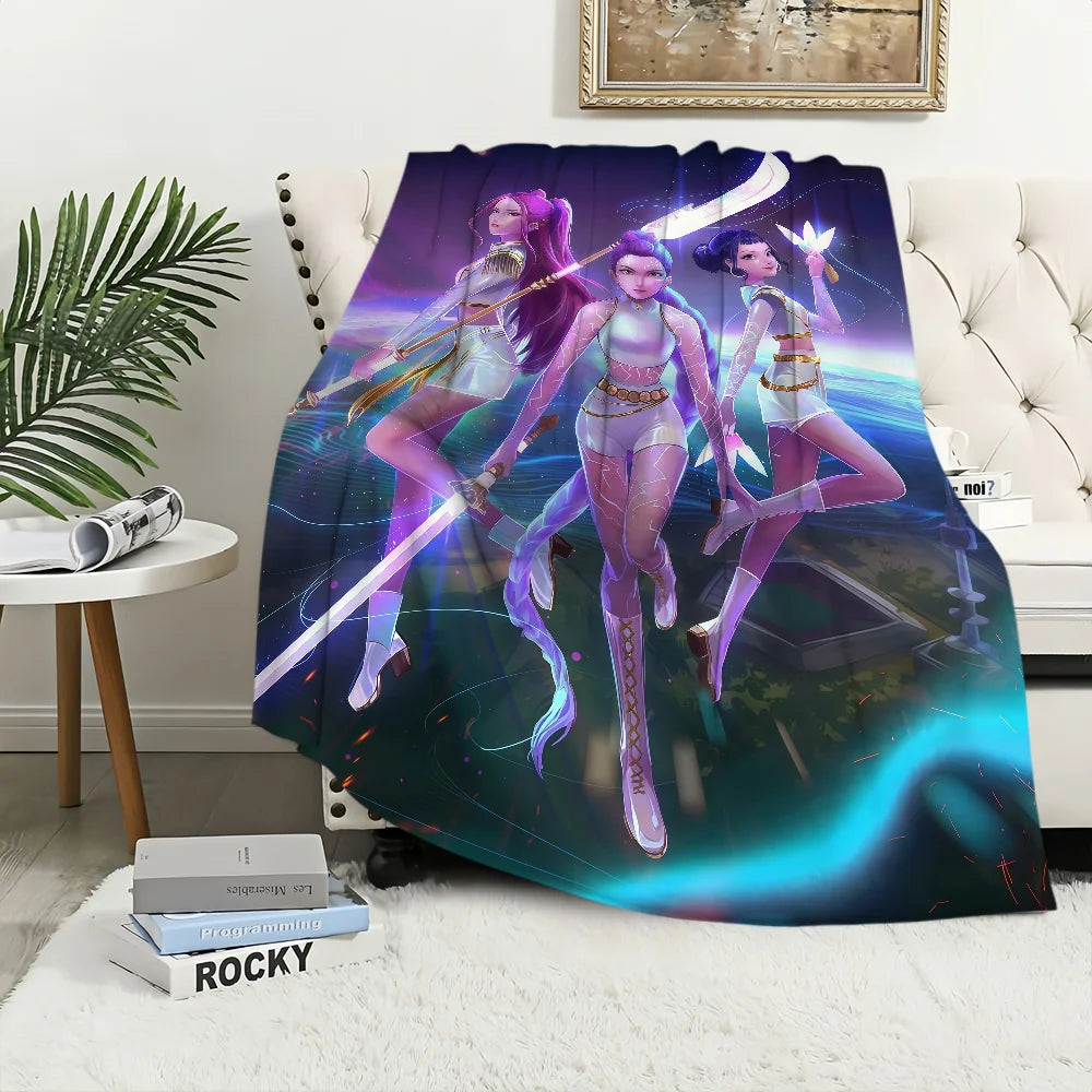 Blanket K-KPop warm soft plush D-Demon blanket for sofa living room