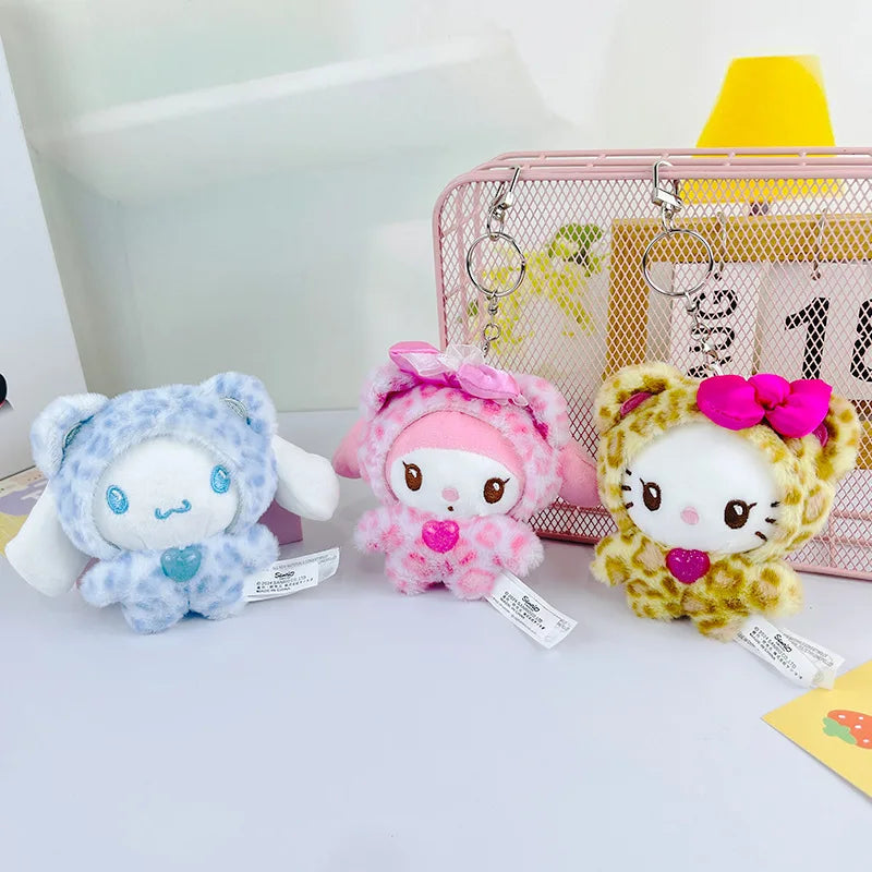 Sanrio Leopard Print Bear Series Cartoon Hello Kitty Keychain Pendant